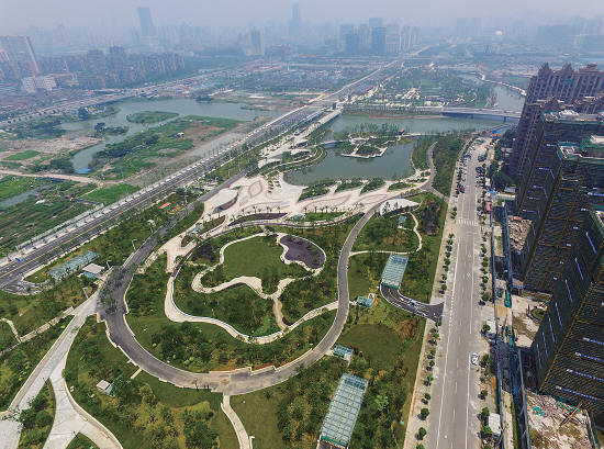 温州中轴线上展开城市公园画卷